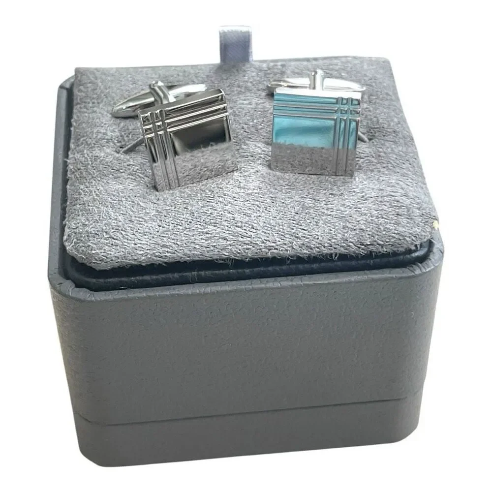 CHISEL Stainless Steel Polished Cufflinks in Box NEW